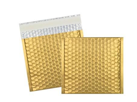 Luftpolstertaschen Metallic Bubble Bags 165x165 mm Haftklebend Gold mattiert